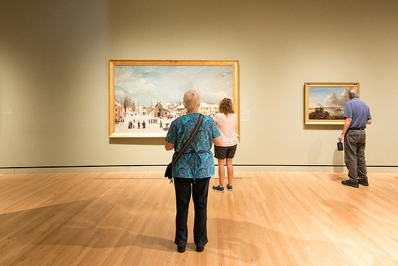 A popular painting in the Colonial to 19th Century Art wing.  Winter Scene in Brooklyn, Francis Guy, 1890.