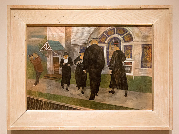 Self-Portrait Among Churchgoers, Ben Shahn, 1939.