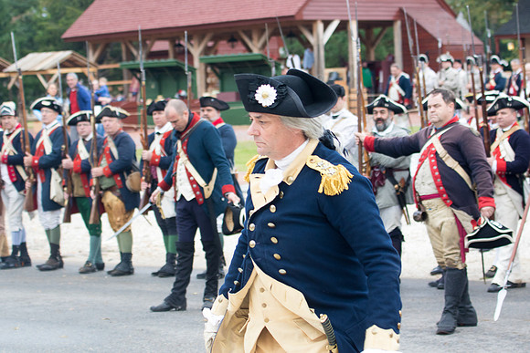 General George Washington preparing to address the troops on October 10th, 1781