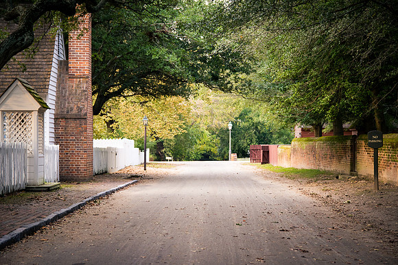 A typical street in Colonial Williamsburg